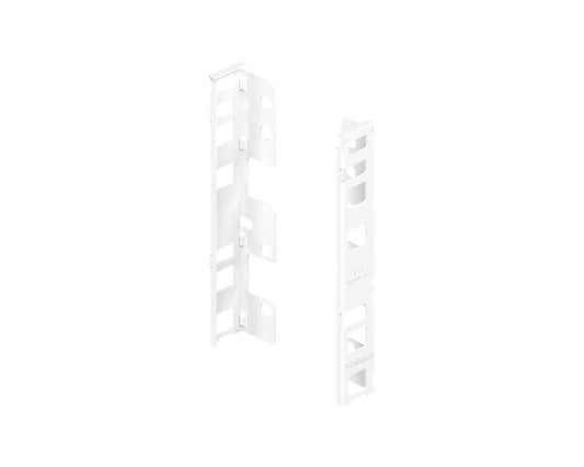 Silk white LEGRABOX pure back‑fixing C‑height bracket set (left + right), steel chipboard back mount