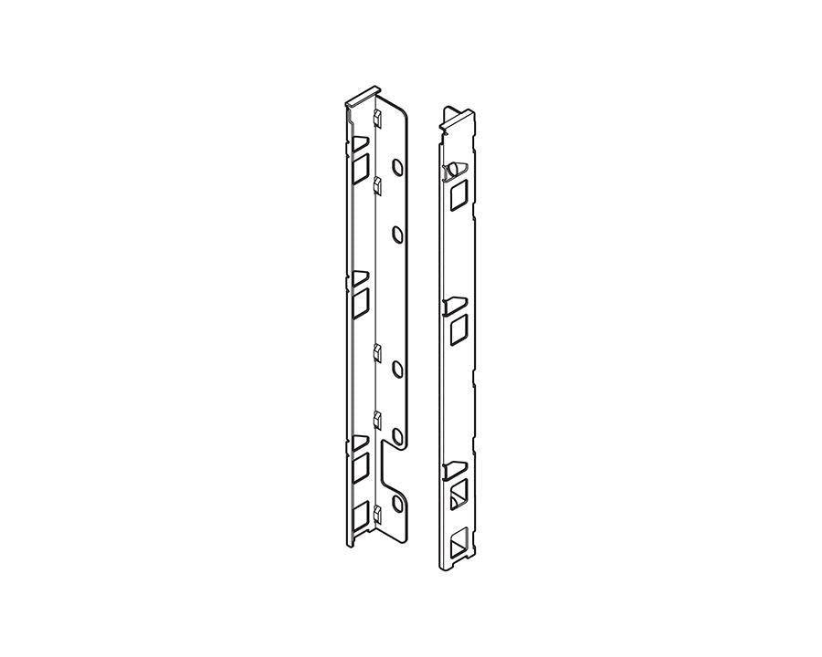 Blum LEGRABOX pure F‑height back fixing bracket set, nickel‑plated steel, left + right
