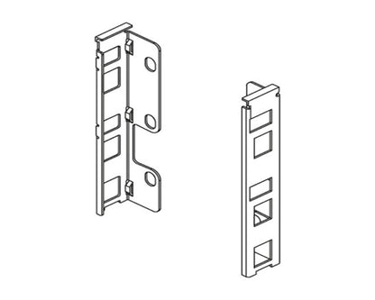 Silk‑white LEGRABOX pure rear fixing bracket set, K‑height (144 mm), steel, left + right