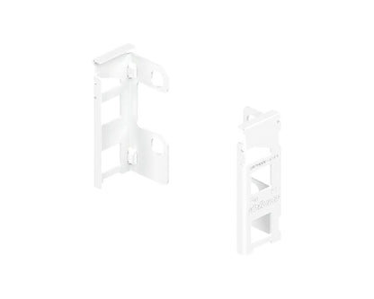 Silk white M‑height LEGRABOX pure back fixing brackets (left + right), steel construction, for LEGRABOX drawer system