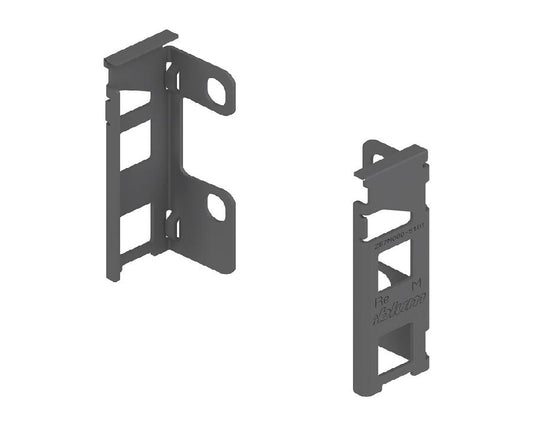 LEGRABOX pure M‑height back fixing bracket set, Orion Grey steel, left + right (ZB7M000S)