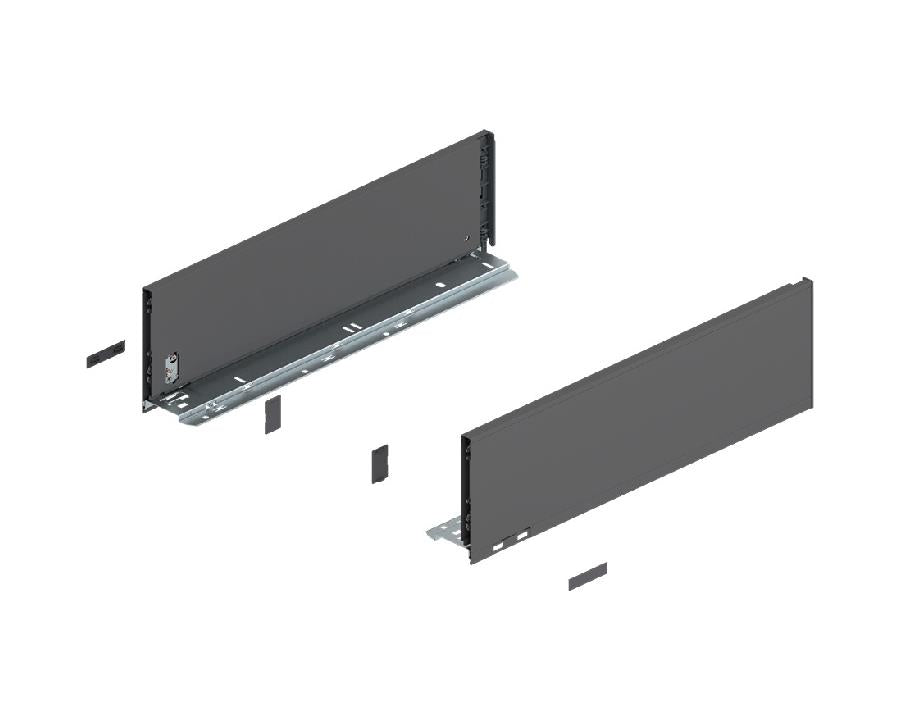 Blum LEGRABOX pure Orion‑grey steel drawer side, height C (177 mm), 400 mm nominal length 