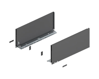 Blum LEGRABOX pure Orion‑grey steel drawer side, C‑height 177 mm, 600 mm nominal length