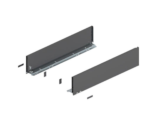 Blum LEGRABOX pure Orion‑grey steel drawer side, height C (177 mm), nominal length 600 mm