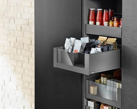 Blum LEGRABOX Pure Front Inner Full Glass Design Element Size: 488mm. To suit 600mm cabinet ZE7W448G by W&B