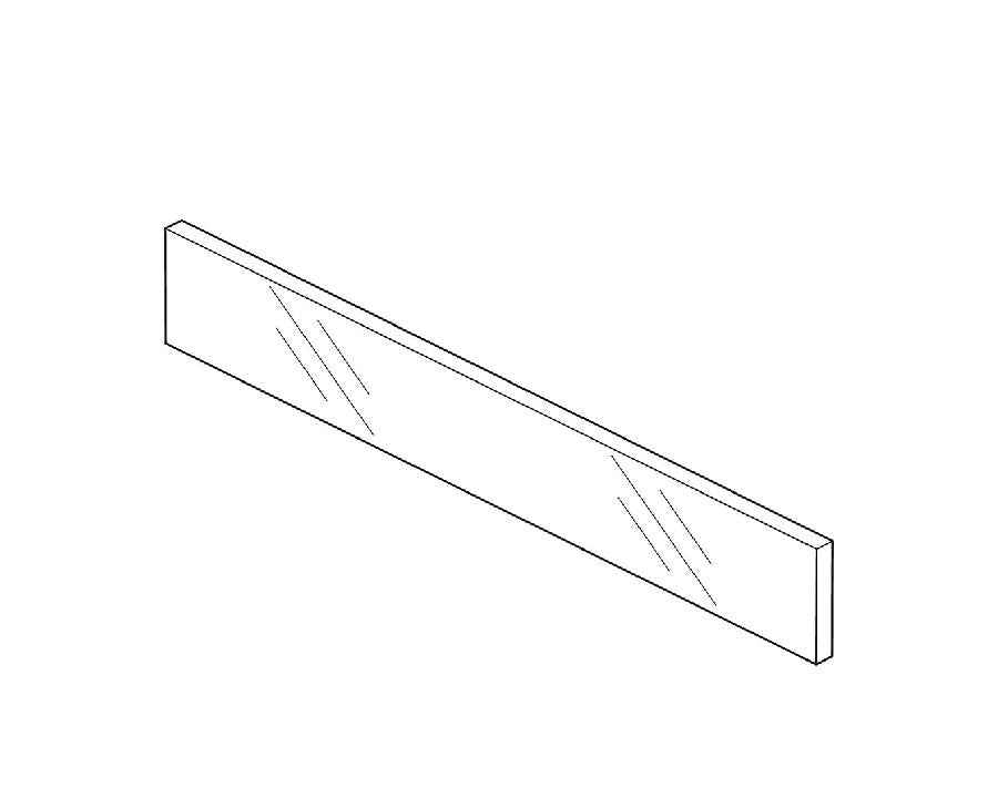 Blum LEGRABOX pure 488 mm clear half‑glass inner drawer front, Optiwhite glass for 600 mm cabinet