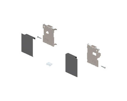 Blum LEGRABOX pure inner drawer front‑fix components, height M, Orion grey steel (ZI7.0MS0)