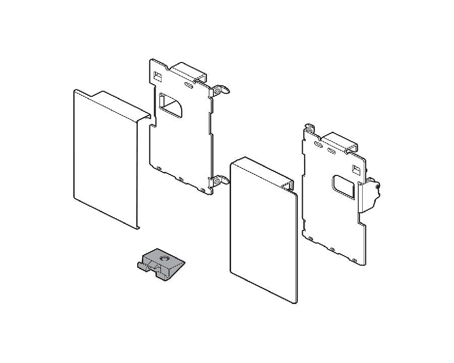 Blum LEGRABOX pure inner drawer front‑fix components, height M, Orion grey steel (ZI7.0MS0)