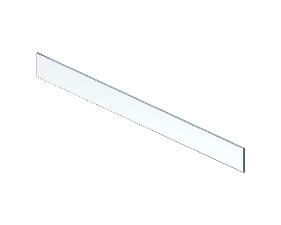 Blum LEGRABOX pure inner pull‑out front design element, 1088 mm clear Optiwhite glass for 1200 mm cabinet