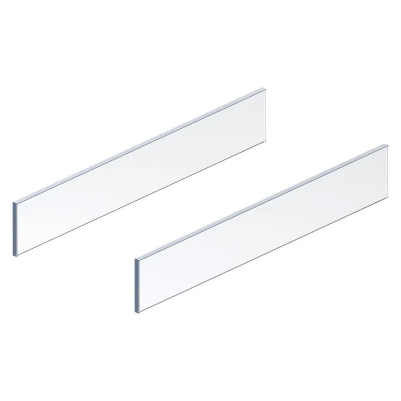 Blum MERIVOBOX BOXCOVER Design Element Clear Glass Sides. Left and Right 500mm by W&B