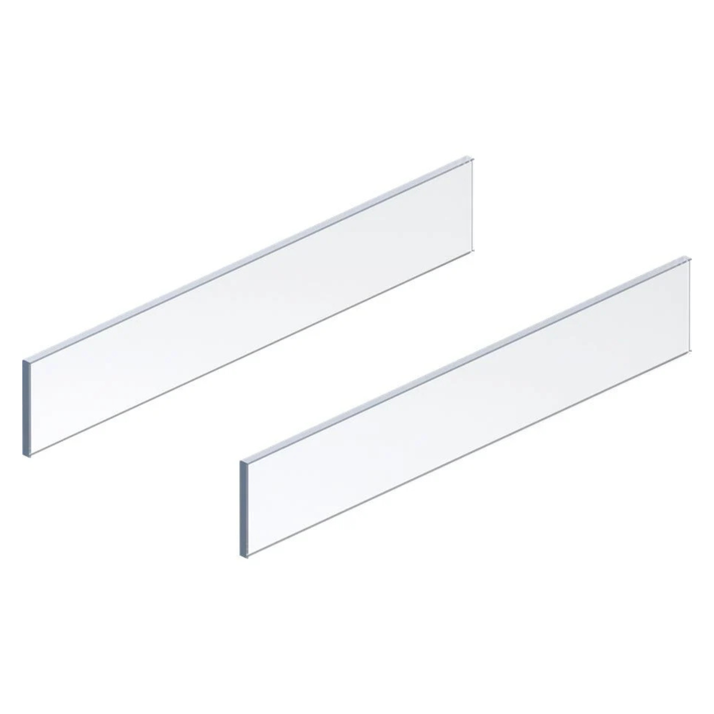 Blum MERIVOBOX BOXCOVER design element 550mm clear glass drawer sides left and right for modern cabinet drawer systems