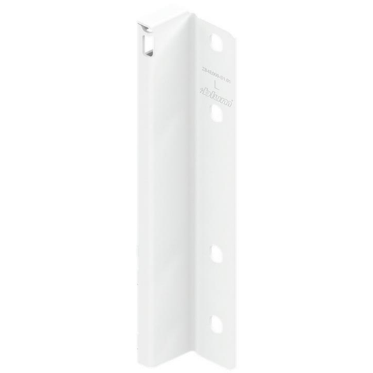 Blum MERIVOBOX back fixing bracket left‑hand E Height silk white industrial pack of 50, chipboard rear drawer fixing hardware