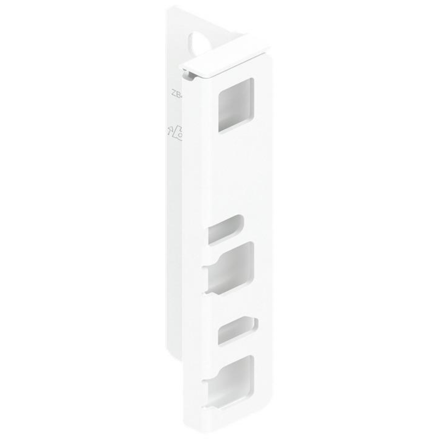 Blum MERIVOBOX Back Fixing Bracket Right Hand Industrial Pack K Height Silk White *Must be purcahsed in pack quantity of 50 by W&B