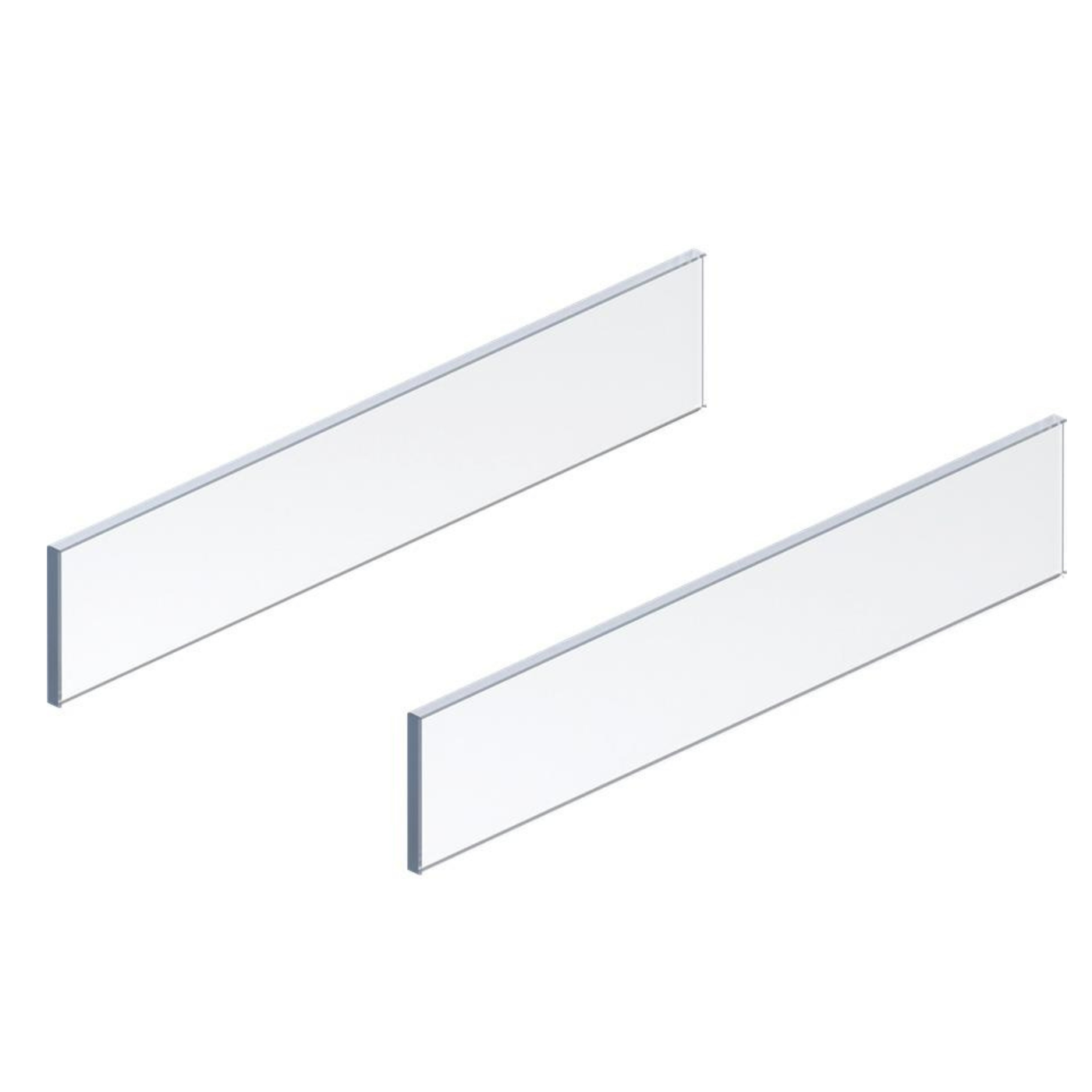 Blum MERIVOBOX BOXCOVER Design Element Clear Glass Sides. Left and Right 450mm by W&B