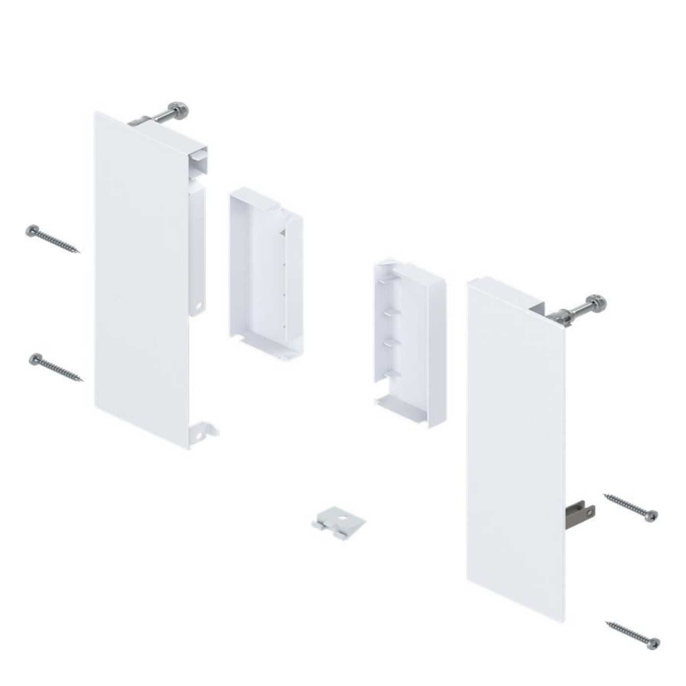 Blum MERIVOBOX Inner Drawer E Height Front Fixing Brackets for Gallery Silk White by W&B
