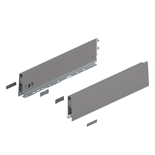 Blum MERIVOBOX K height 400mm Indium Grey drawer sides set for premium soft‑close cabinet drawer systems