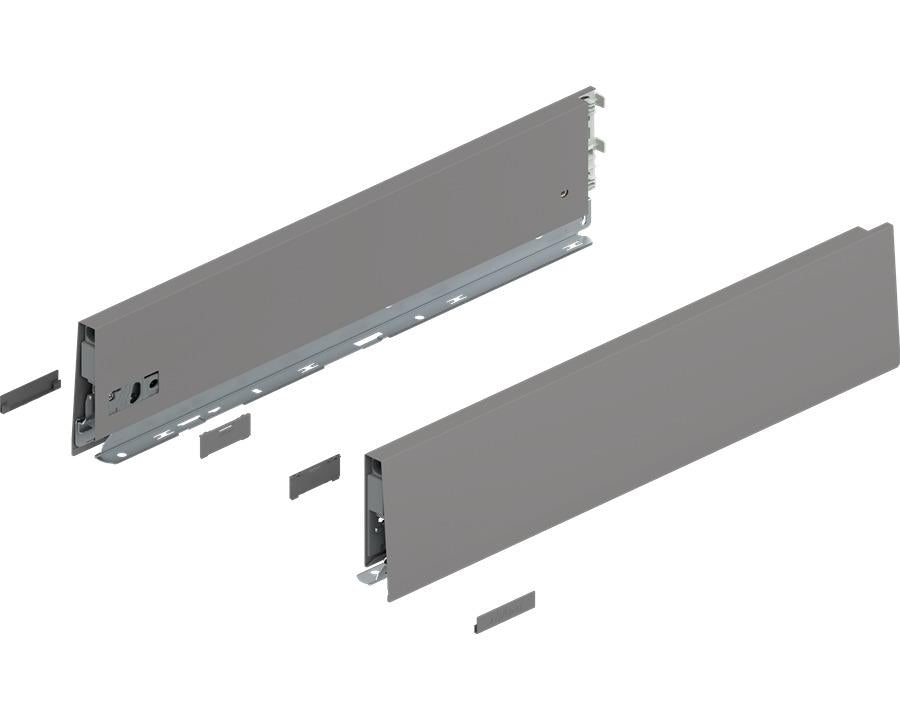 Blum MERIVOBOX K height 450mm Indium Grey drawer sides set for premium cabinet drawer systems
