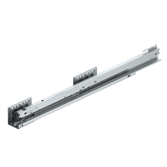 Blum MERIVOBOX left-hand carcase runner 500mm with 70kg load capacity in industrial pack of 18, smooth drawer slide hardware