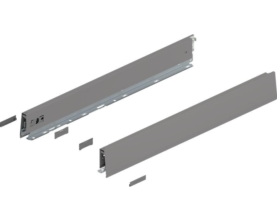 Blum MERIVOBOX M height 550mm Indium Grey drawer sides set for premium soft-close cabinet drawer systems