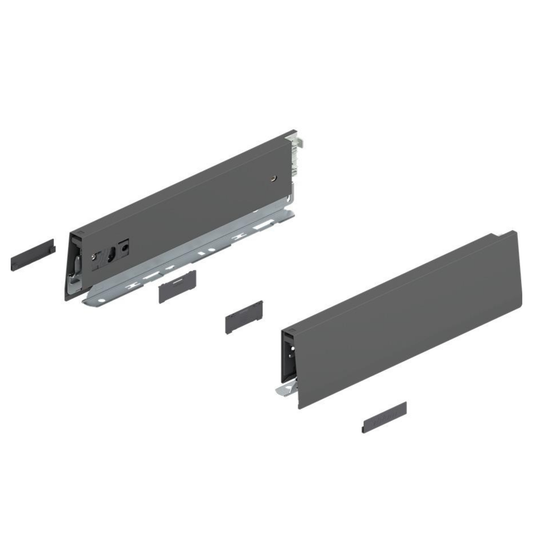 Blum MERIVOBOX M height drawer sides in Orion Grey, 270mm, high-quality drawer system components for kitchen and cabinetry solutions