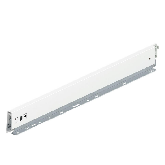 Blum MERIVOBOX M Height left‑hand drawer side 550mm in silk white, industrial pack of 20, premium cabinet drawer hardware