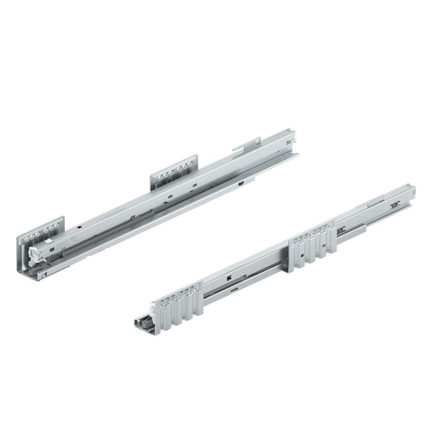 Blum MERIVOBOX 550mm over‑extension drawer runner set with 70kg heavy‑duty load capacity and soft‑close BLUMOTION carcase runners for cabinetry