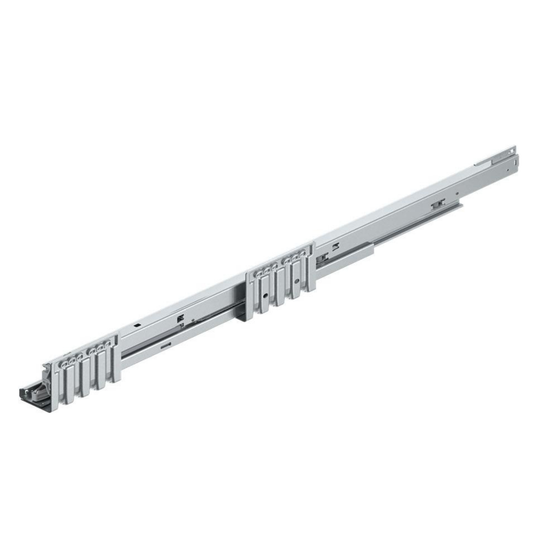 Blum MERIVOBOX right-hand carcase runner 550mm with 40kg load capacity, industrial pack of 18 for smooth soft-close drawer operation
