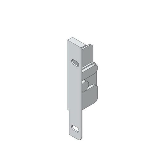 Blum METABOX screw-on front fixing bracket, M/K/H height, left hand, nickel-plated, drawer front connector