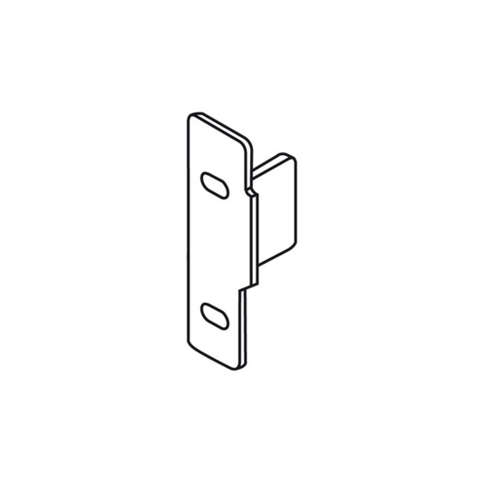 Blum METABOX N-height screw-on front fixing bracket, left hand, nickel-plated drawer front connector