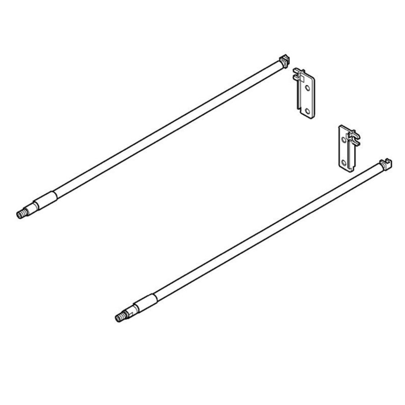 Blum METABOX Longside Gallery Rail In Cream. Size: 400mm. Includes: 2 Gallery Rods And 2 Gallery Back Fixings by W&B