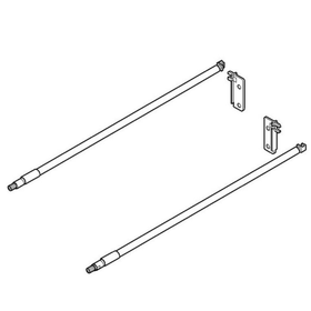 Blum METABOX Longside Gallery Rail In Cream. Size: 550mm. Includes: 2 Gallery Rods And 2 Gallery Back Fixings by W&B