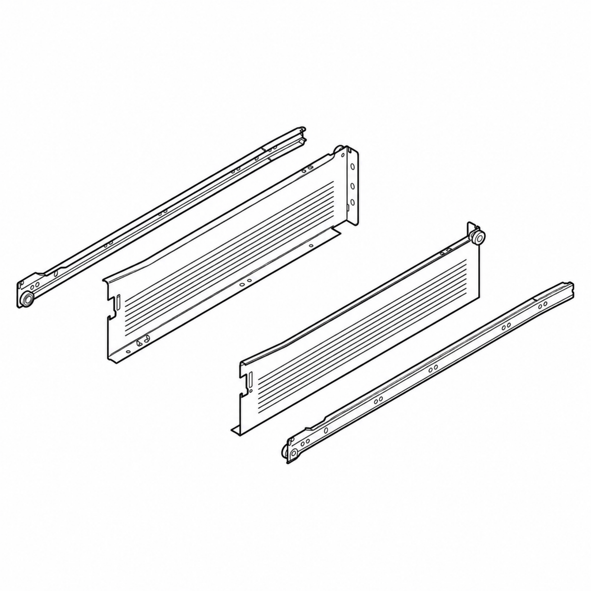 Blum METABOX Side & Runner Set. Single Extension Steel Sides 118mm X 450mm. *Sides And Runners Only* by W&B