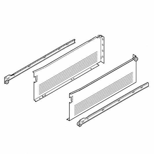 Blum METABOX 118mm x 500mm single extension steel drawer sides and runners 320K5000C15