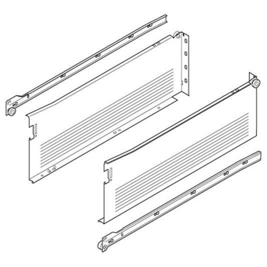 Blum METABOX single extension steel drawer sides and runners set 150 mm height x 400 mm 320H4000C15