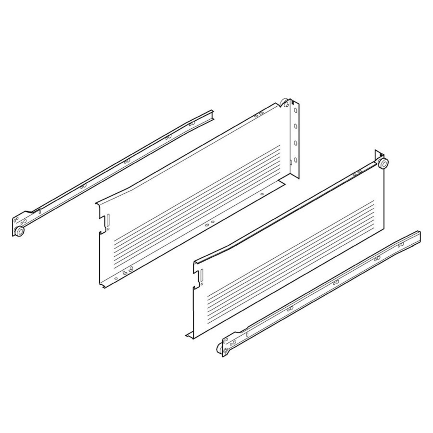 Blum METABOX Single Extension Steel Sides. 150mm X 550mm. *Sides And Runners Only*  by W&B