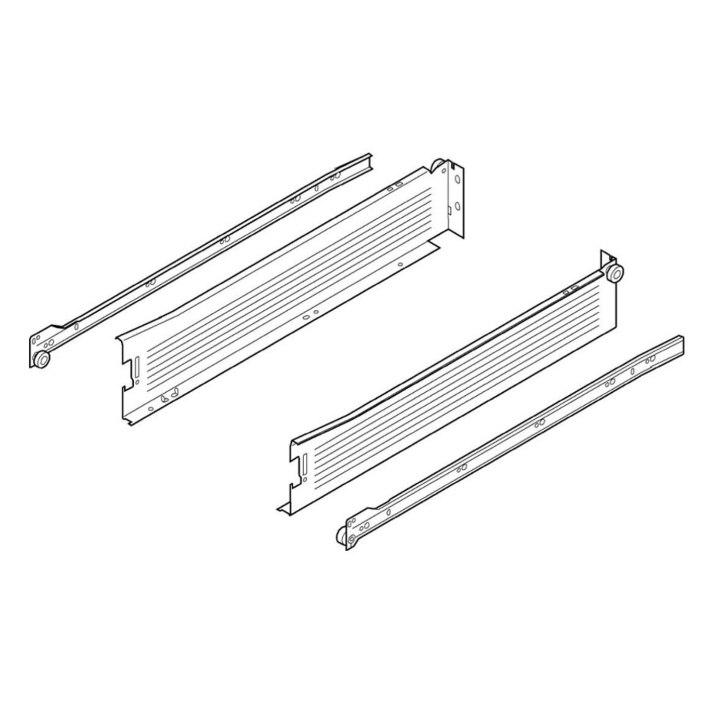 Blum METABOX Single Extension Steel Sides. 86mm X 400mm. *Sides And Runners Only*  by W&B