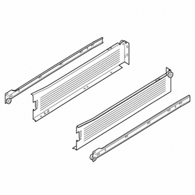 Blum METABOX Single Extension Steel Sides. 86mm X 450mm. *Sides And Runners Only* by W&B