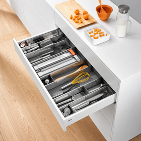 Blum ORGA-LINE Drawer Insert Cutlery/Utensil Divider Set. Cabinet Width: 800mm. Nominal Length: 500mm BORG80VU500 by W&B