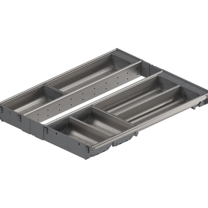 Blum ORGA-LINE cutlery drawer organizer insert for 450mm kitchen cabinet with removable compartments for cutlery and utensils, 500mm drawer length