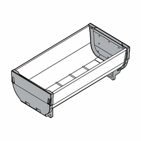 Blum ORGA-LINE Drawer Insert Container. Size: 264mm X 88mm In Brushed Stainless Steel/Dust Grey BORG03 by W&B