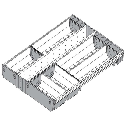 Blum ORGA-LINE cutlery drawer organizer insert for 450mm kitchen cabinet with removable compartments for cutlery and utensils, 500mm drawer length