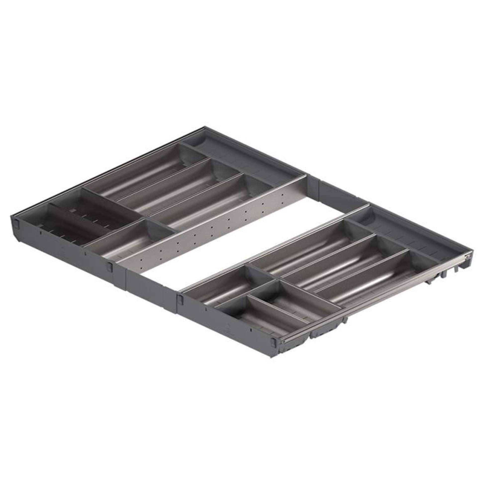 Blum ORGA‑LINE 800 mm cabinet width 550 mm nominal length cutlery drawer insert set in dust grey – ZSI‑80VEI7