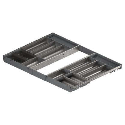 Blum ORGA‑LINE 800 mm cabinet width 550 mm nominal length cutlery drawer insert set in dust grey – ZSI‑80VEI7
