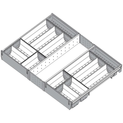 Blum ORGA‑LINE 800 mm cabinet width 550 mm nominal length cutlery drawer insert set in dust grey – ZSI‑80VEI7