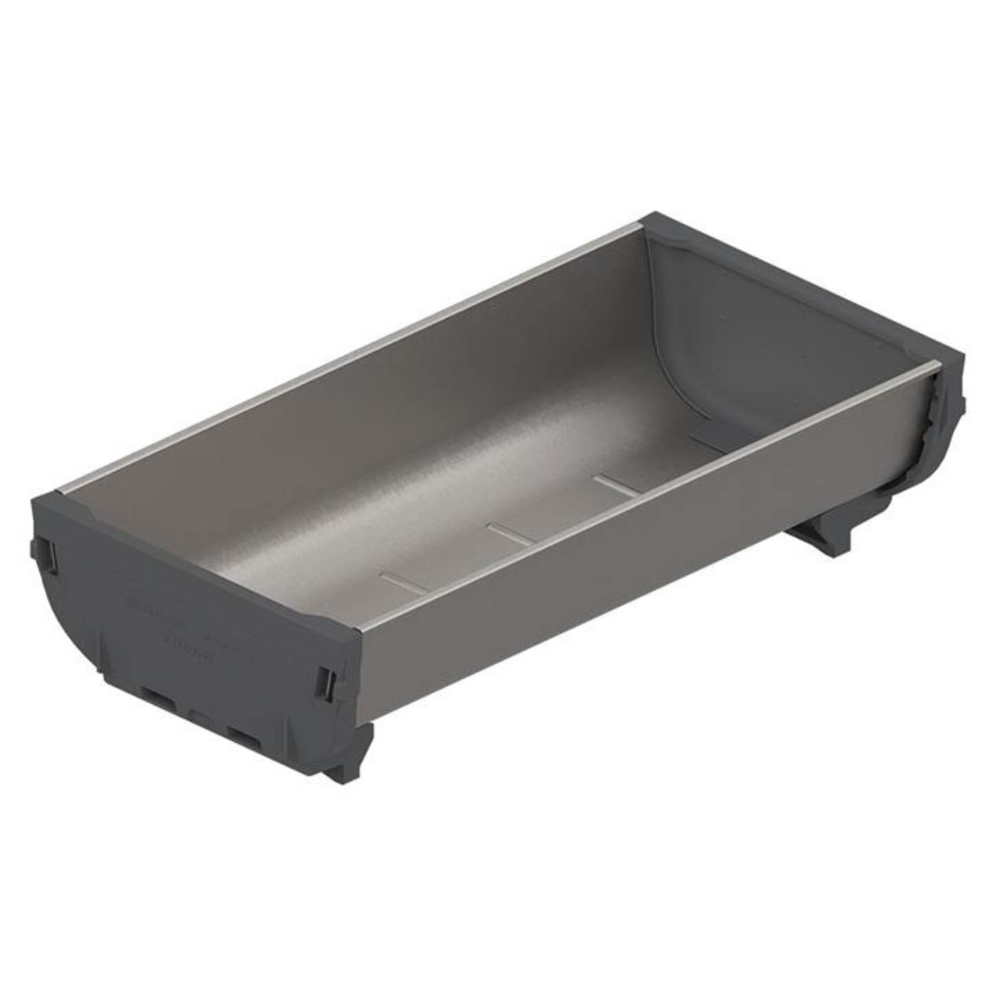 Blum ORGA‑LINE drawer insert container 176mm x 88mm in brushed stainless steel dust grey for drawer organisation