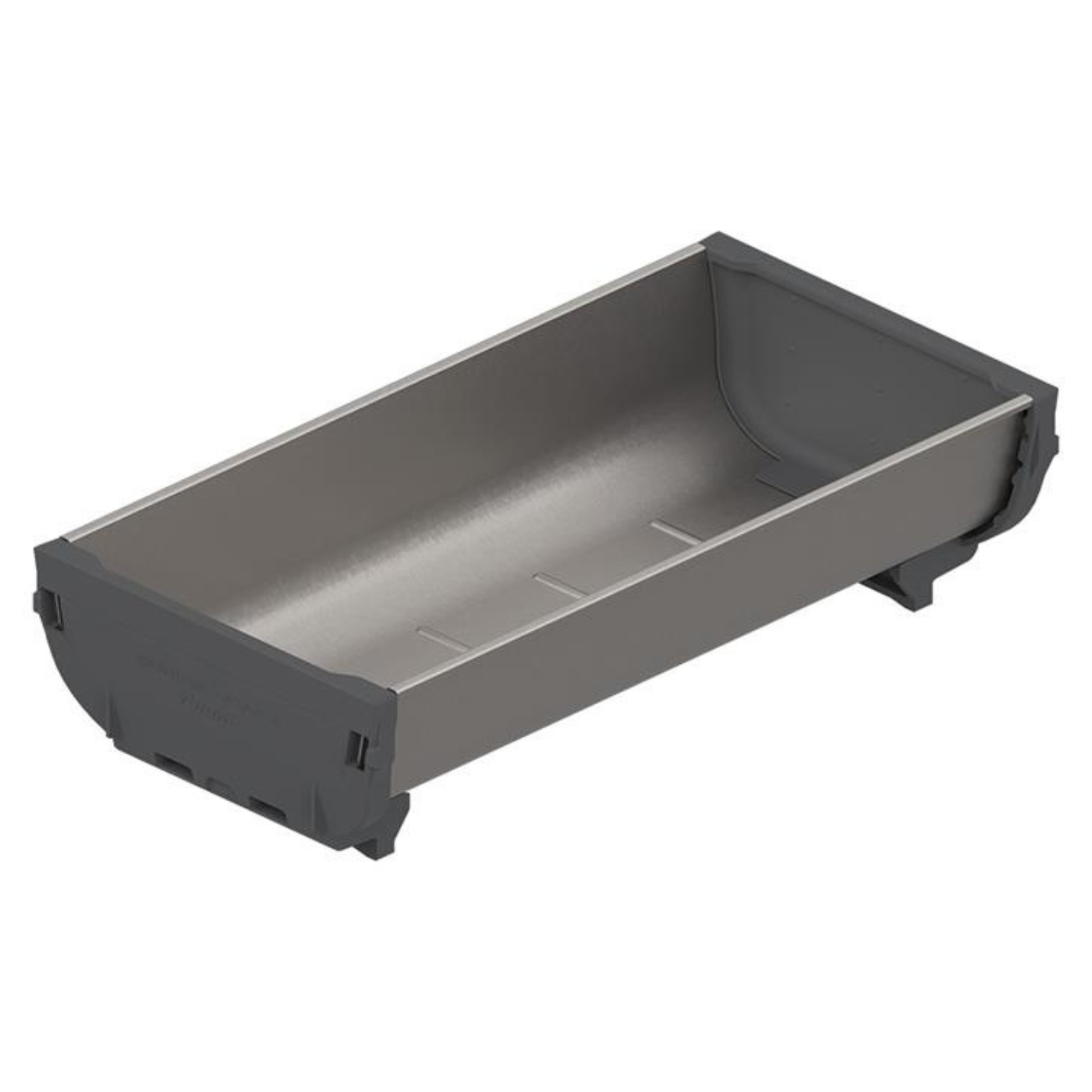 Blum ORGA‑LINE drawer insert container 176mm x 88mm in brushed stainless steel dust grey for drawer organisation