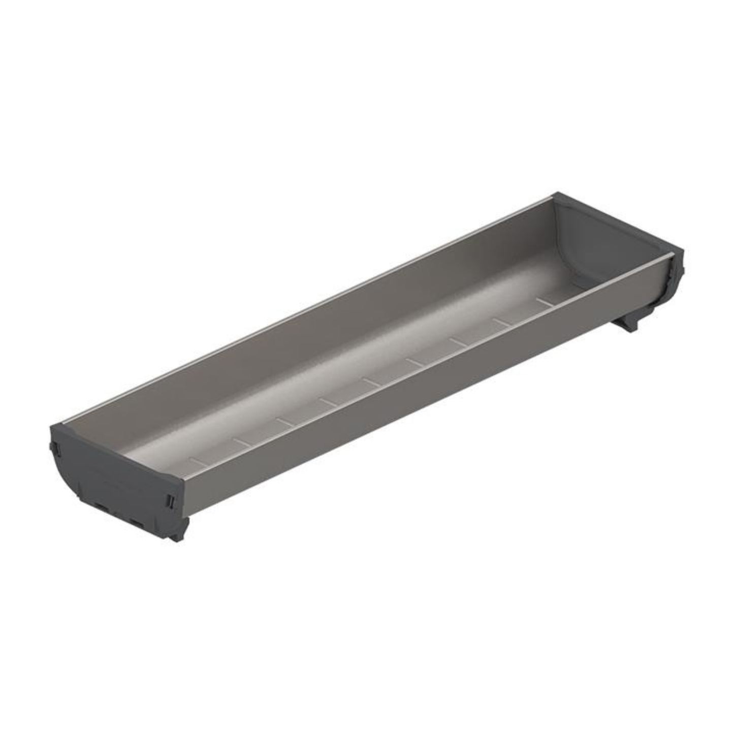 Blum ORGA‑LINE drawer insert container 352mm x 88mm in brushed stainless steel dust grey for drawer organisation