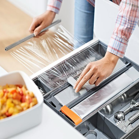 Blum ORGA-LINE Drawer Insert Film Cutter For Plastic Wrap In Dust Grey/White Grey by W&B