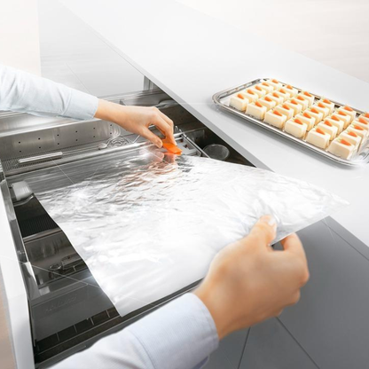 Blum ORGA-LINE drawer insert aluminium foil cutter ZSZ-02F1 in dust grey/orange for practical kitchen drawer organisation