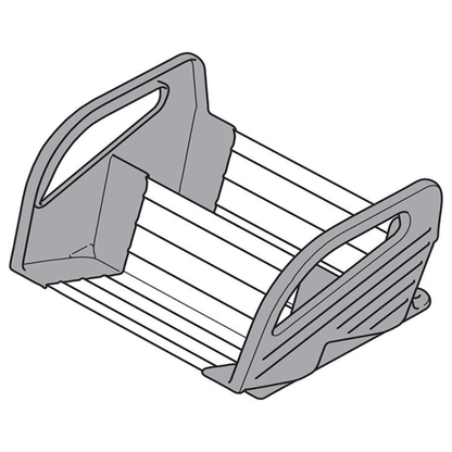 Blum ORGA‑LINE 300mm drawer insert spice holder in brushed stainless steel dust grey for kitchen drawer organisation – ZFZ‑30G0I